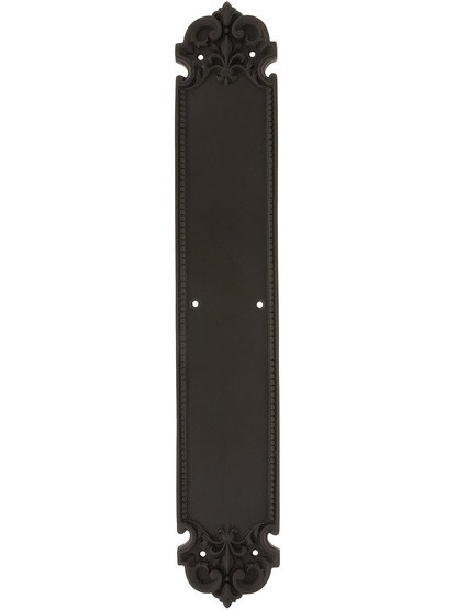 French Baroque Push Plate In Oil-Rubbed Bronze.